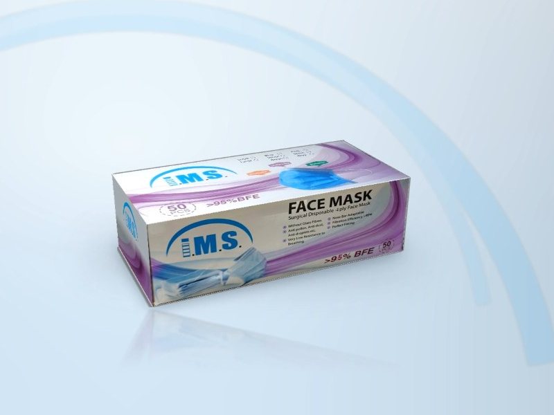 I.M.S. 4-ply surgical face mask box, 50 pieces